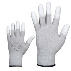 Нейлон/ углер. волокно ESD перчатки,  конч.пальцев из PU