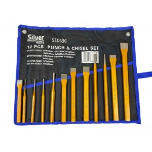 Set of chisels and punches 12 pcs. in SILVER bag