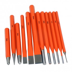 Chisels and punches 12 pcs . SILVER