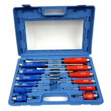 Skrūvgriežu komplekts, 12 gab., pastiprināts, SILVER