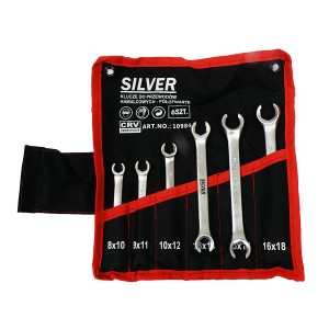 Set of split wrenches (rolling) , 6 pcs, SILVER