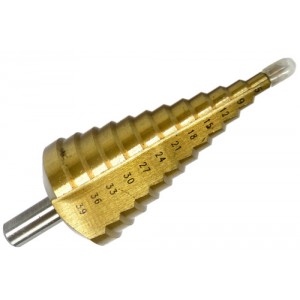 Metal step drill bit (4-45MM), SILVER