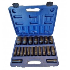 Set of impact heads, extended, 20pcs, 1/2 SILVER