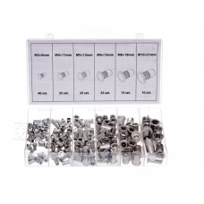 Set of aluminum threaded rivets 150pcs. SILVER