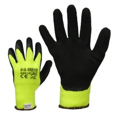 Покрытые шероховатым латексом вязаные рабочие перчатки на шерстяной подкладке