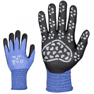 Эластичные рабочие перчатки из нейлона/ spandex. Пенонитриловое покрытие с узором на ладонной части, SG 131, размер:10 Эластичные рабочие перчатки из нейлона/ spandex. Пенонитриловое покрытие с узором на ладонной части, SG 131, размер:10