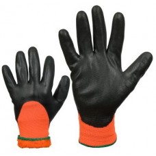 Покрытые гладким пенонитрилом вязаные нейлоновые рабочие перчатки на термоподкладке