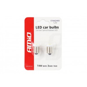 Светодиодные лампы STANDARD T4W BA9s 3xSMD 7020 12V AMIO-01097