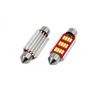 Светодиодные лампы CANBUS 4014 12SMD Festoon C5W C10W C3W 41мм Белый 12В 24В AMIO-01291