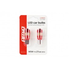 LED bulbs CANBUS 27SMD 3014 T10e W5W white 12V 24V AMIO-01446