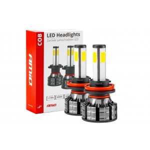 Светодиодные автомобильные лампы серии COB H8 H9 H11 6500K AMIO-02845