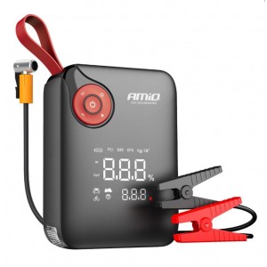 4-in-1 starter, booster, external battery, compressor, LED flashlight. AMIO-04675
