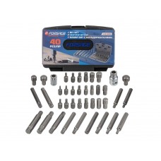 Bit set with bit holders 40p. 10mm (70/35,T20-E55, H4-P12, M5-M12))in metal. Case,Forsage, F-4401NEW