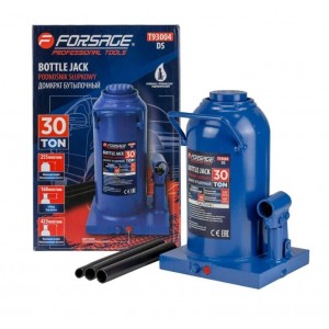 Домкрат бутылочный гидравлический с клапаном  30.0t (255-465mm) FORSAGE T93004 (DS) (51360)