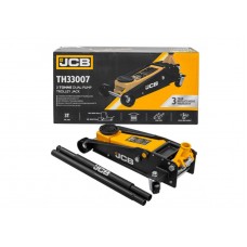 Two-cylinder roll-up jack, dual pump, low-profile hydraulic jack with rubberized grip on the handle, 3.0 t, 133–465 mm, JCB, F-TH33007, 56951