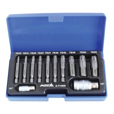 Uzgaļi bojātu TORX skrūvju izvilkšanai, 1/4-1/2 T10-T55, ASTA