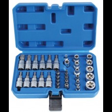 Set of TORX-heads, bits, bits + inserts, 34 items
