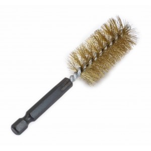 Steel brush-duster 25 mm with brass coating (under drill) SATRA