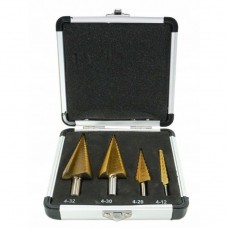 Stepped drill bit set , 4-12 MM, 4-20 MM, 4-30 MM, 4-32 MM, VERKE