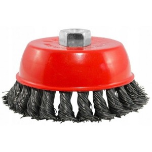 Scrubbing brush for angle grinders D-125mm M14*2 (twisted, cup), VERKE