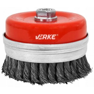 Scrubbing brush for angle grinders D-100mm M14*2 (twisted, cup), VERKE