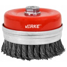 Scrubbing brush for angle grinders D-125mm M14*2 (twisted, cup), VERKE