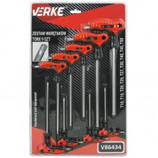 Т-образные TORX T10-50, набор 9шт., VERKE