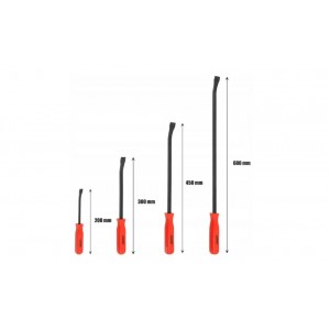 Набор скребков, монтировок, ударных 4 шт., 200 x 10 mm; 300 x 15 mm;450 x 20 mm; 600 x 20 mm, VERKE, V05084