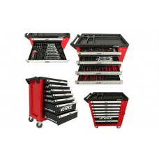 Tool cart (with tools) ; 7 drawers 0,7mm. Dimensions-970x 840 x460mm, VERKE, V33106
