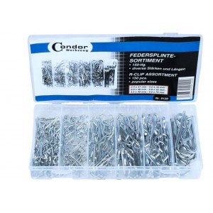 Cotter pins, corrugated with fixation, 150 pcs. Condor Werkzeug C9110