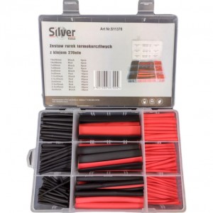 Color shrink tubes with adhesive 270 pcs., SILVER S11378