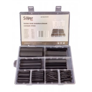Black shrink tube 127pcs with adhesive, SILVER