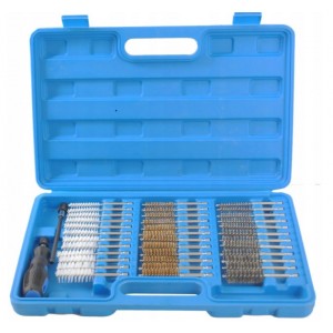Injector seat cleaning brush set , 38 pcs , SILVER