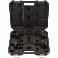 Strut coil spring compressor forged reinforced with a lock