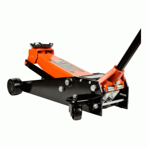Hydraulic floor service jack with a double pump
