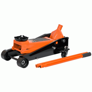 Hydraulic floor service jack with fast lifting