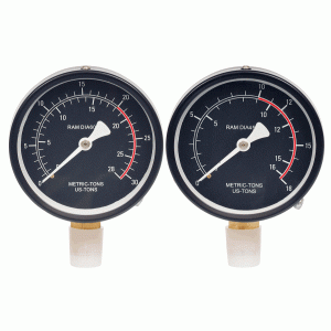 Hydraulic press pressure gauge