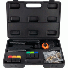 Two-handed riveting tool for threaded rivets