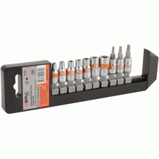 Set of heads and heads with Torx 1/4 