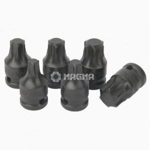 Набор из 6 ударных головок Torx T55, T60, T70,  T80, T90, T100, 1/2